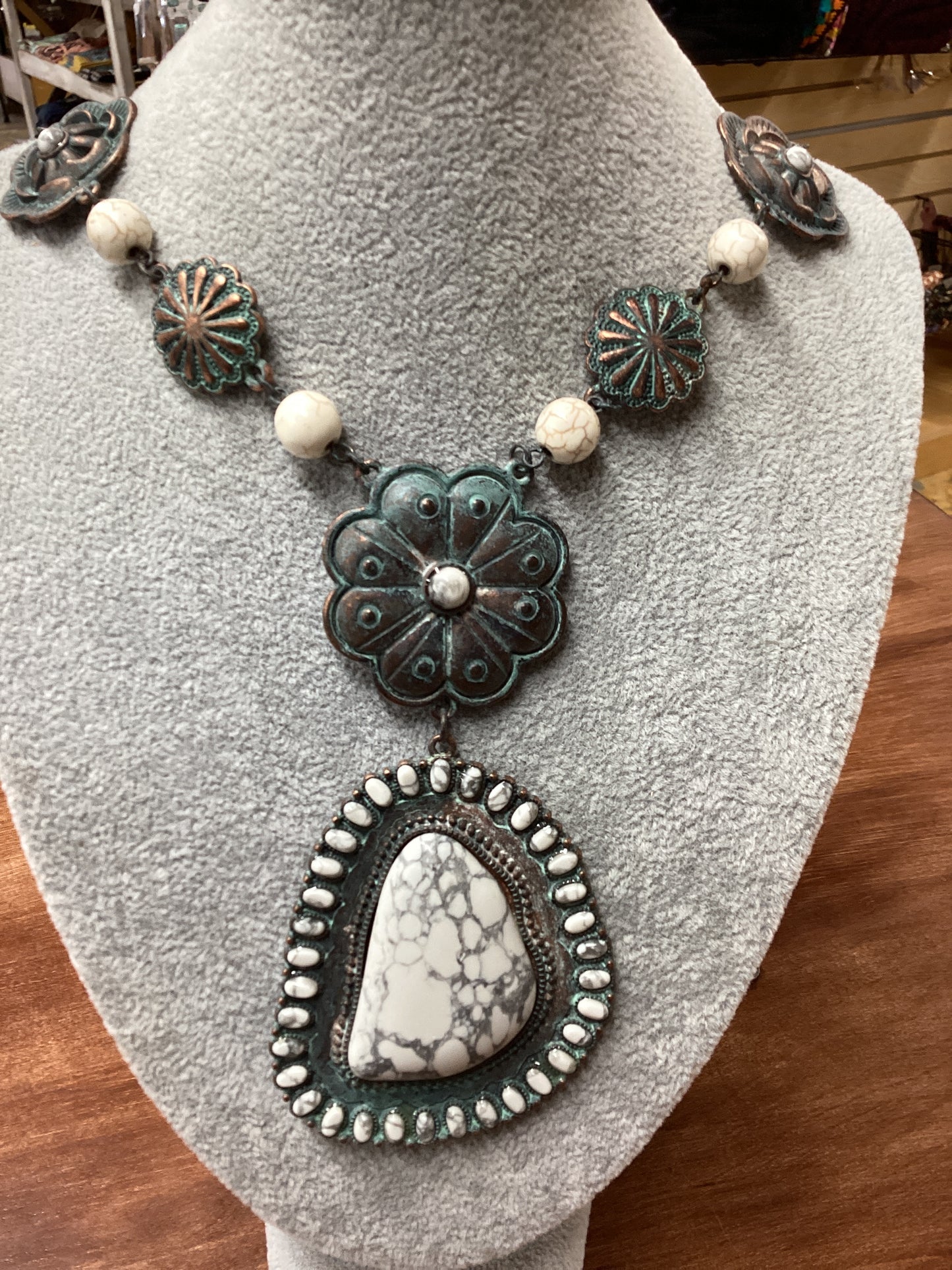 Antique brass w/marble stone