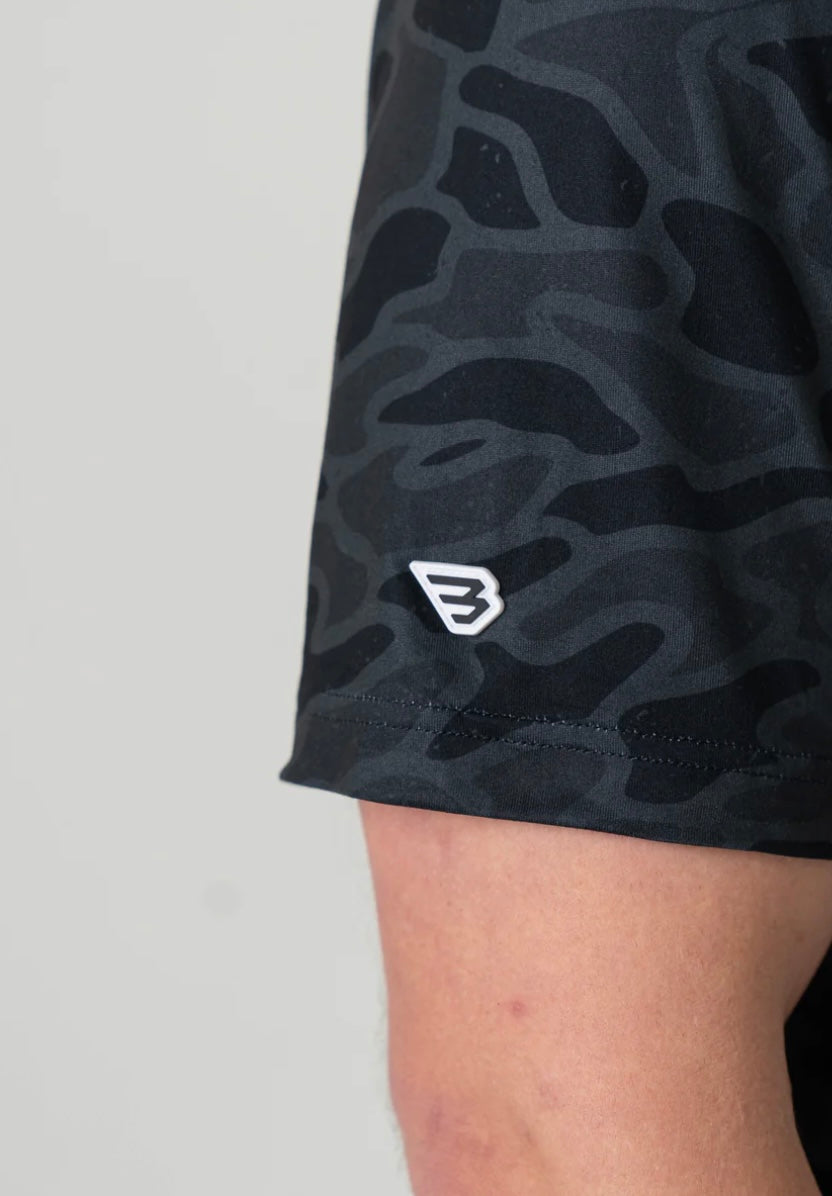 Black Camo Performance Polo Shirt Burlebo