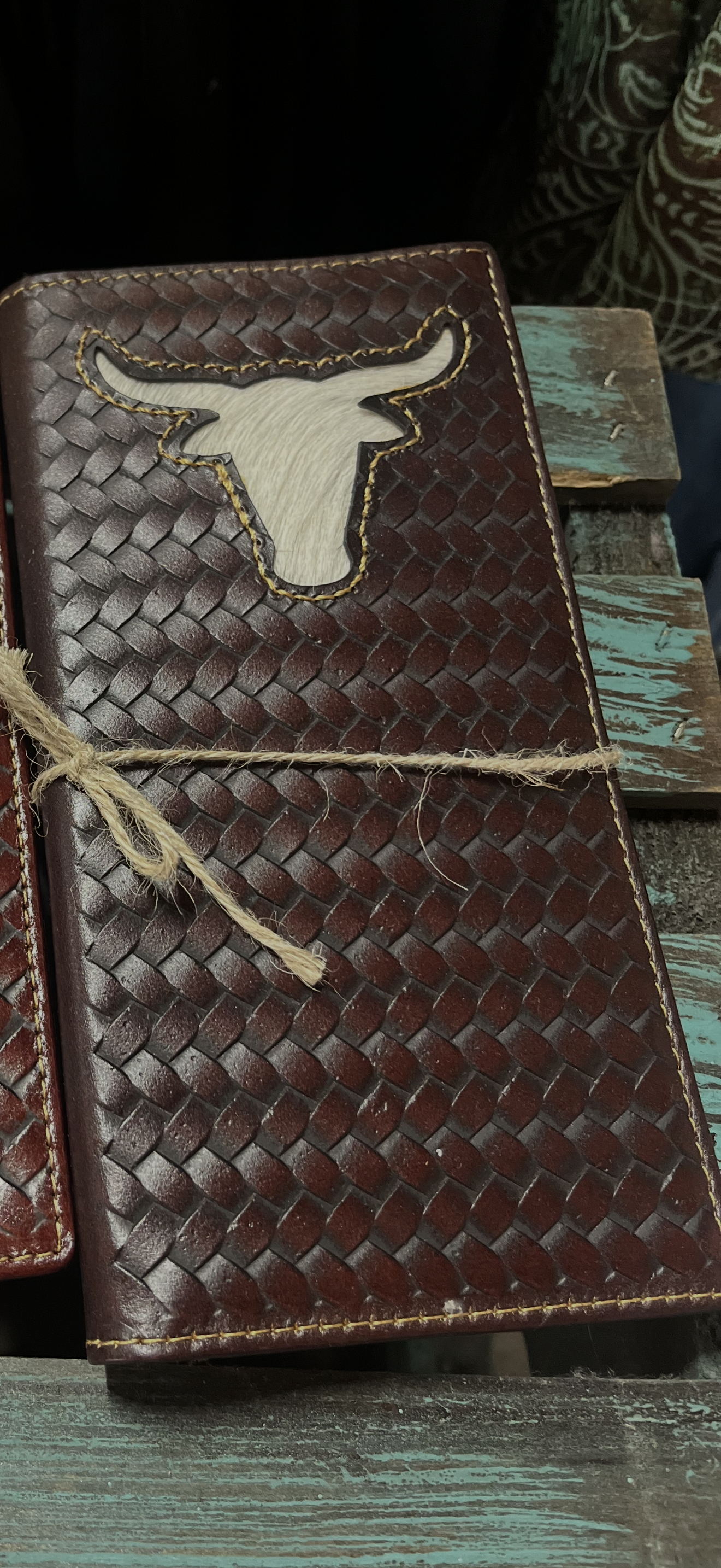 Genuine Tooled Leather Bi-Fold Wallet: Boho Ranch