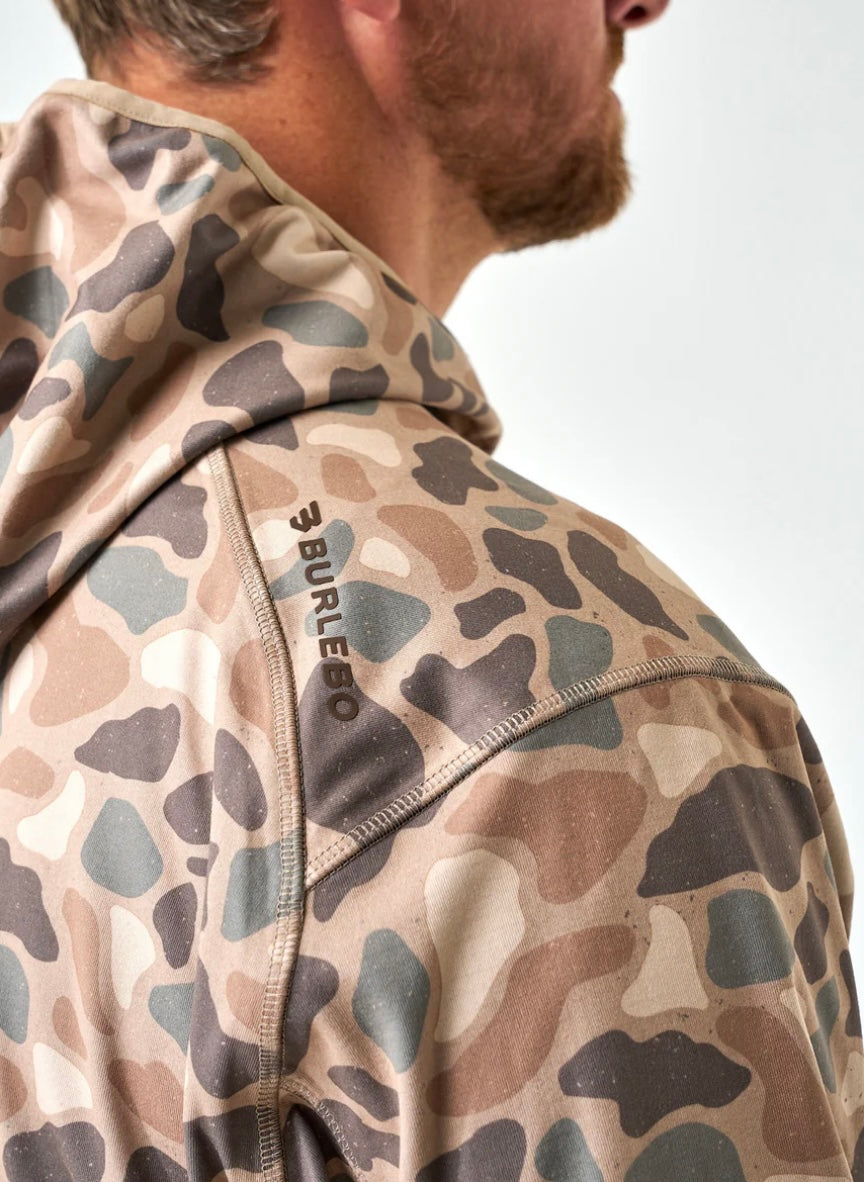 Pintail Camo Mid Layer Duke Tech Pullover Jacket Burlebo