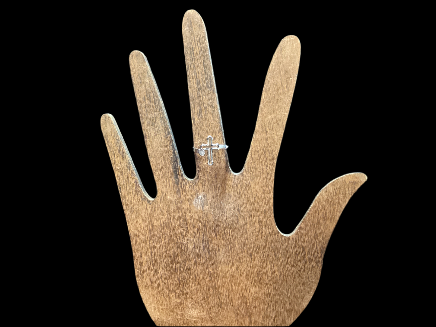 Silver Cross Ring Size-5