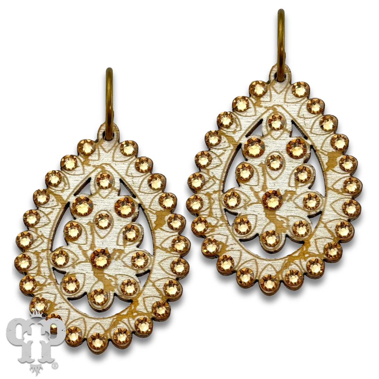 Santa Fe teardrop earring, small size: Light Colorado Or Pearl White PP