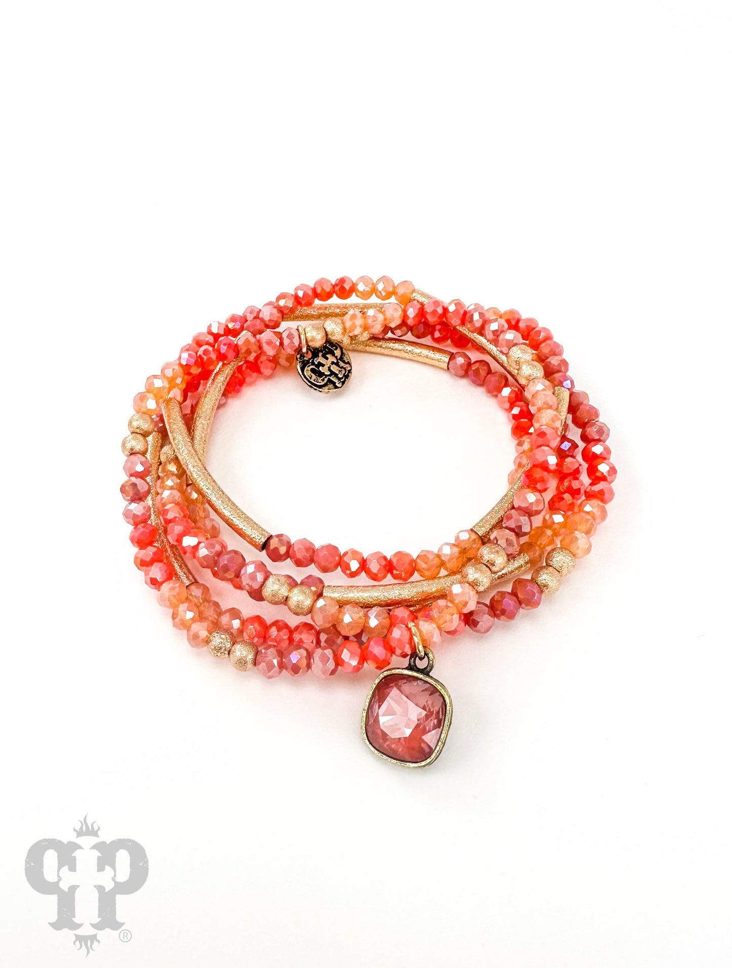 Austrian crystal bead bracelet set: Green