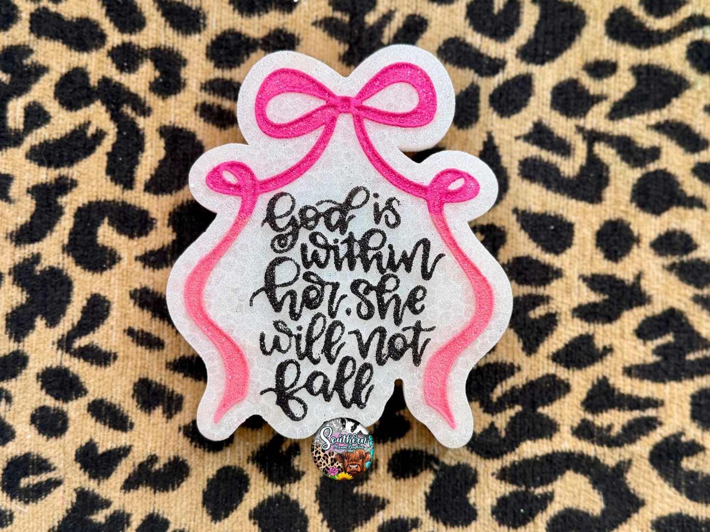 God Is Within Her With Bow Car Freshie SM