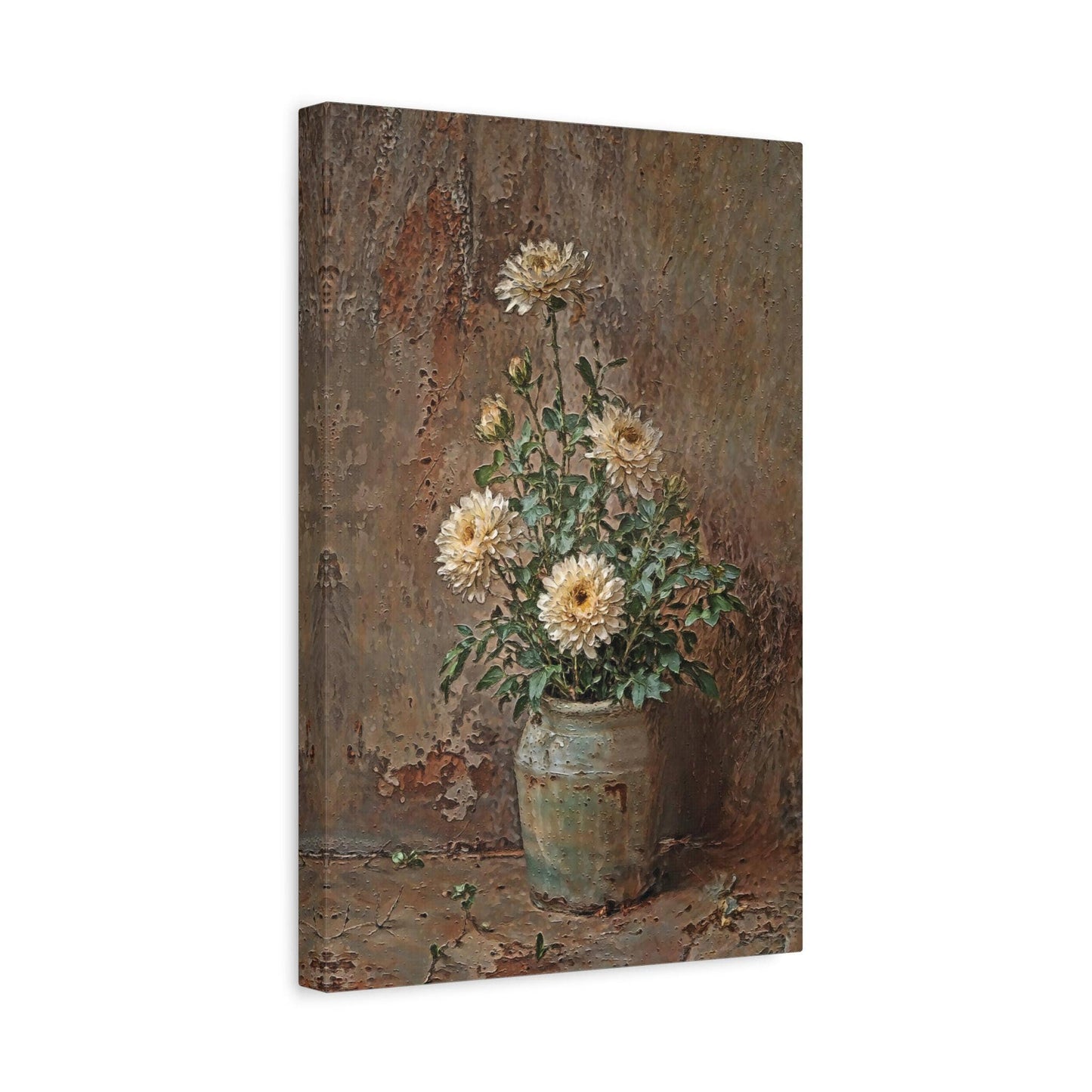 Rustic Chrysanthemums Canvas Print Wall Art Decor: 12″ x 18″ (Vertical)