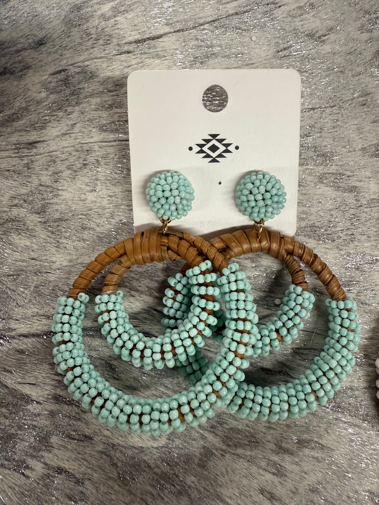 Beaded Whicker Earrings