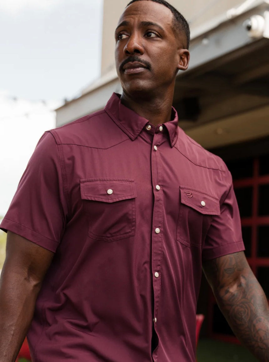 Maroon Western Performance Shirt Burlebo