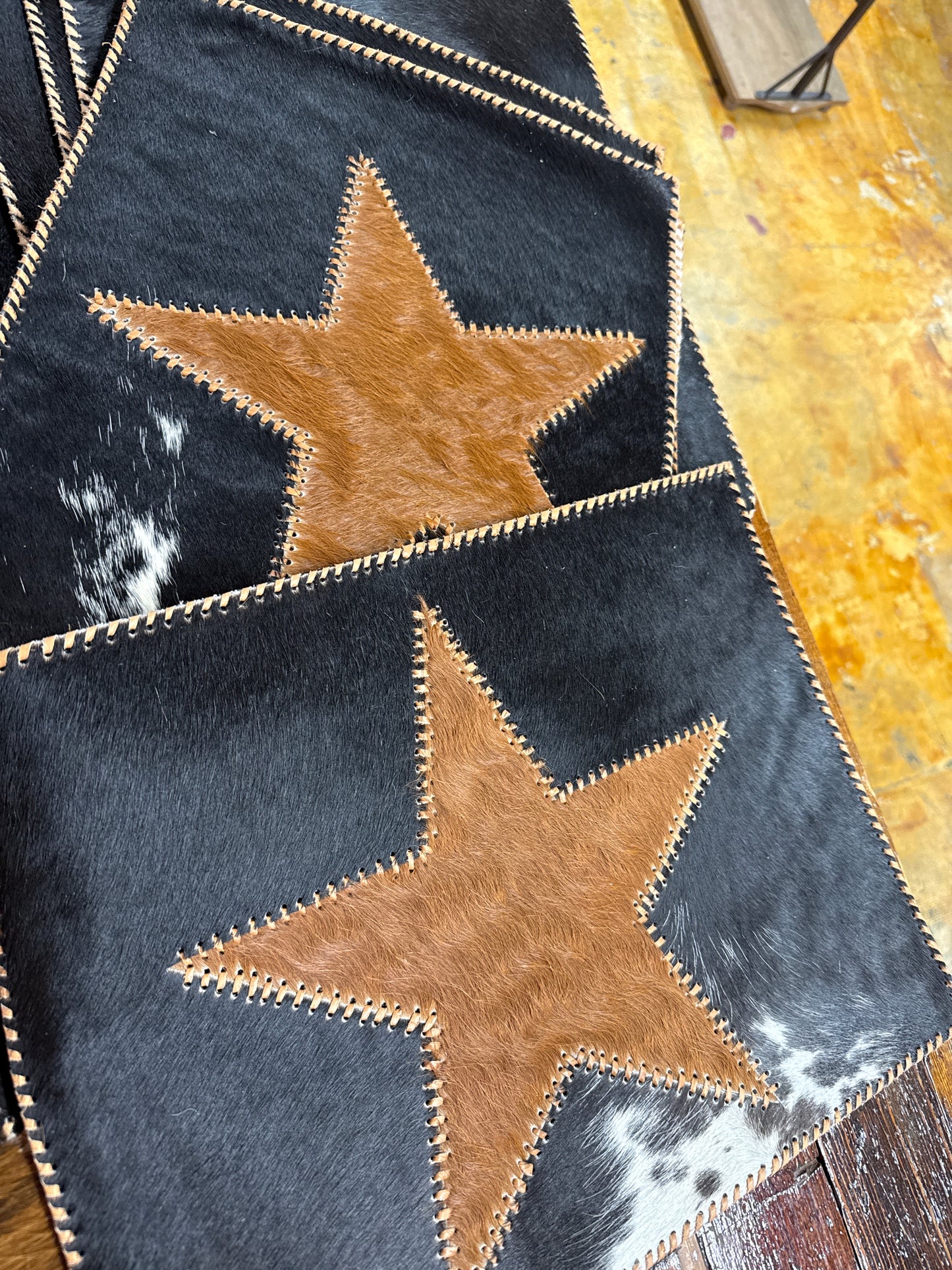 Stitched Cowhide Placemats set of four
