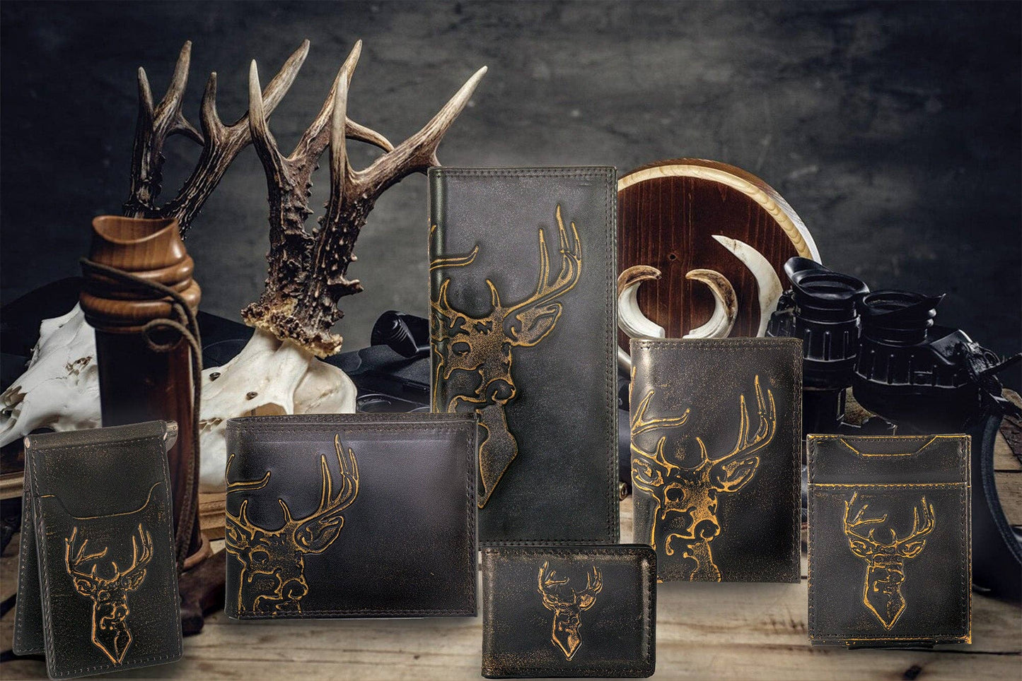 Buck Burnished Leather Zep Magnetic Front Pocket Wallet