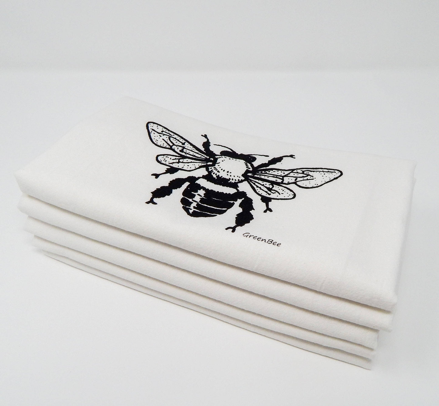 Daffodil Flour Sack Dish Tea Towel - Green Bee