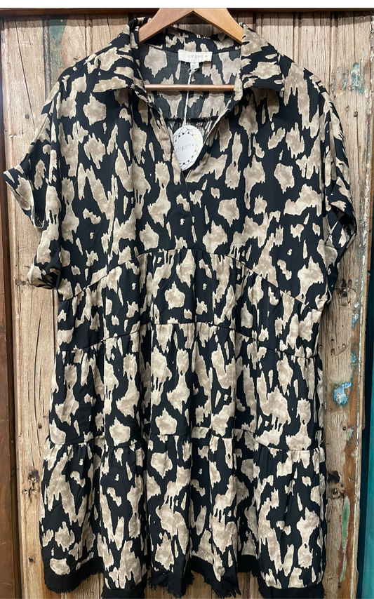 Black and Tan Flowy dress