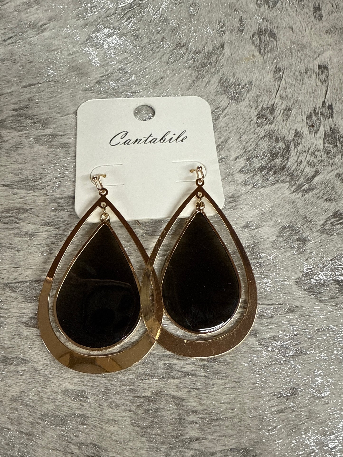 Gold and Grey drop Earrings Cozy Cactus Delana