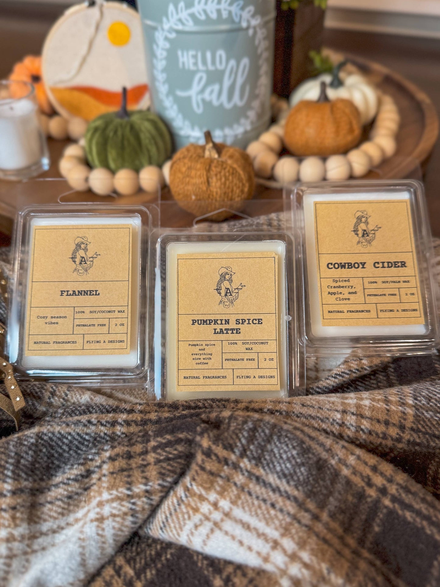 Flannel Western Scented Soy Natural Wax Melt: Western Punchy