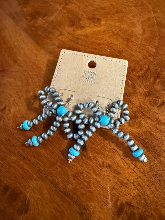 Bow Earrings Navajo Pearl Icon AE925-SBTQ