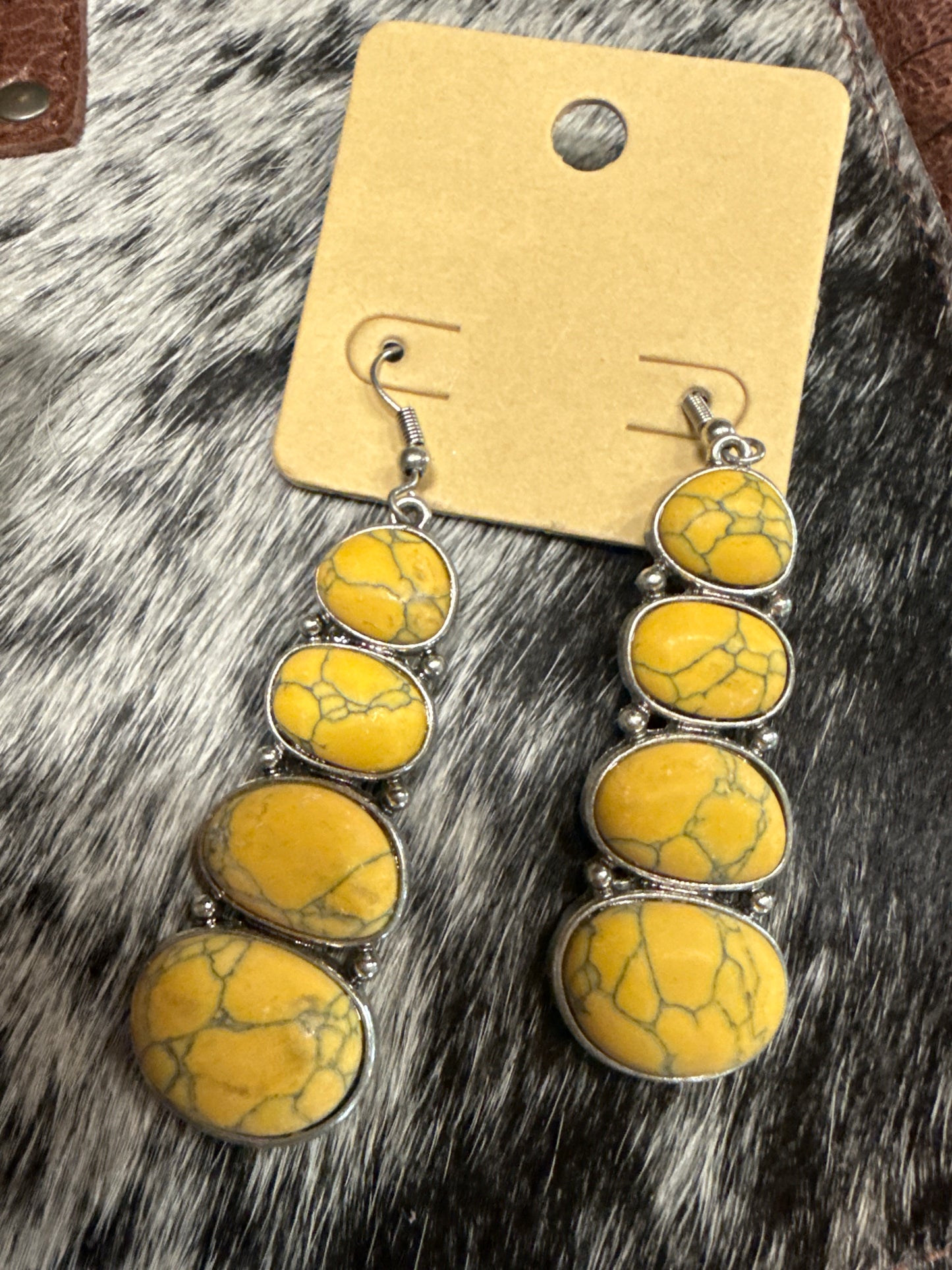 Quad Stone Tiered Western Earrings
