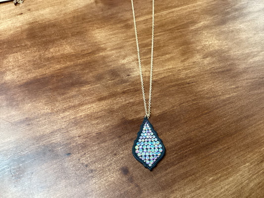 Black pendant w/rhinestones