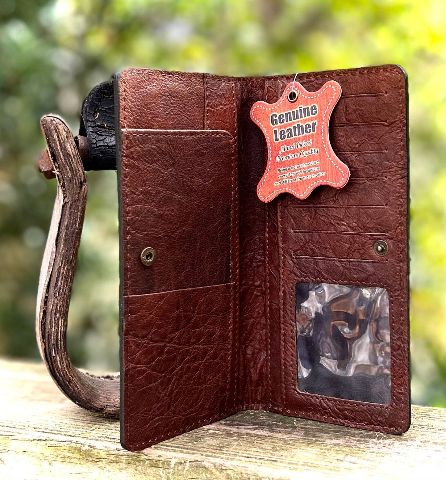 Upcycled LV Hand Tooled Leather Wallet Organizer Western Southern Junkie