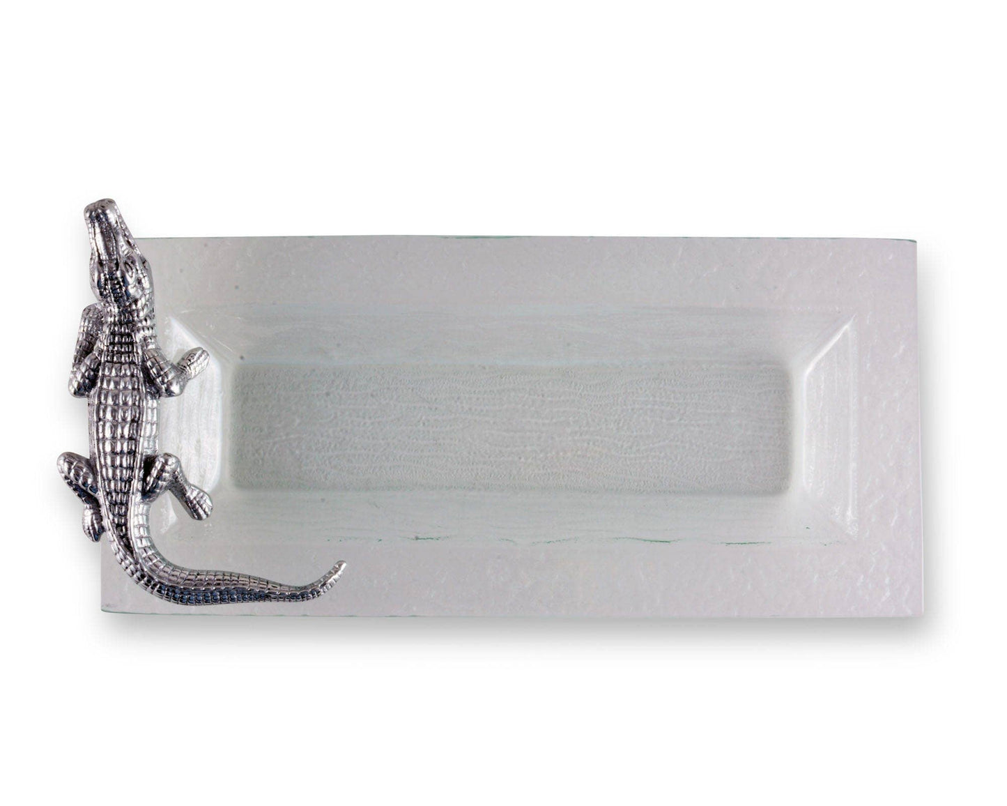 Alligator Oblong Tray - Beveled Slope Cut Glass