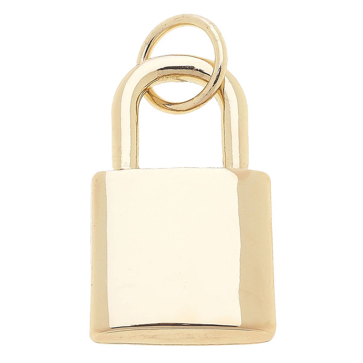 Padlock Charm in Shiny Gold Canvas