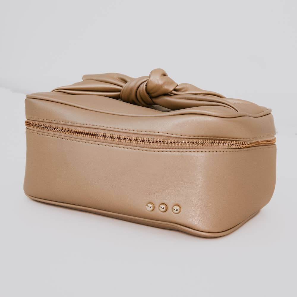 Holiday Gold Madelyn Bow Makeup Bag pretty simple