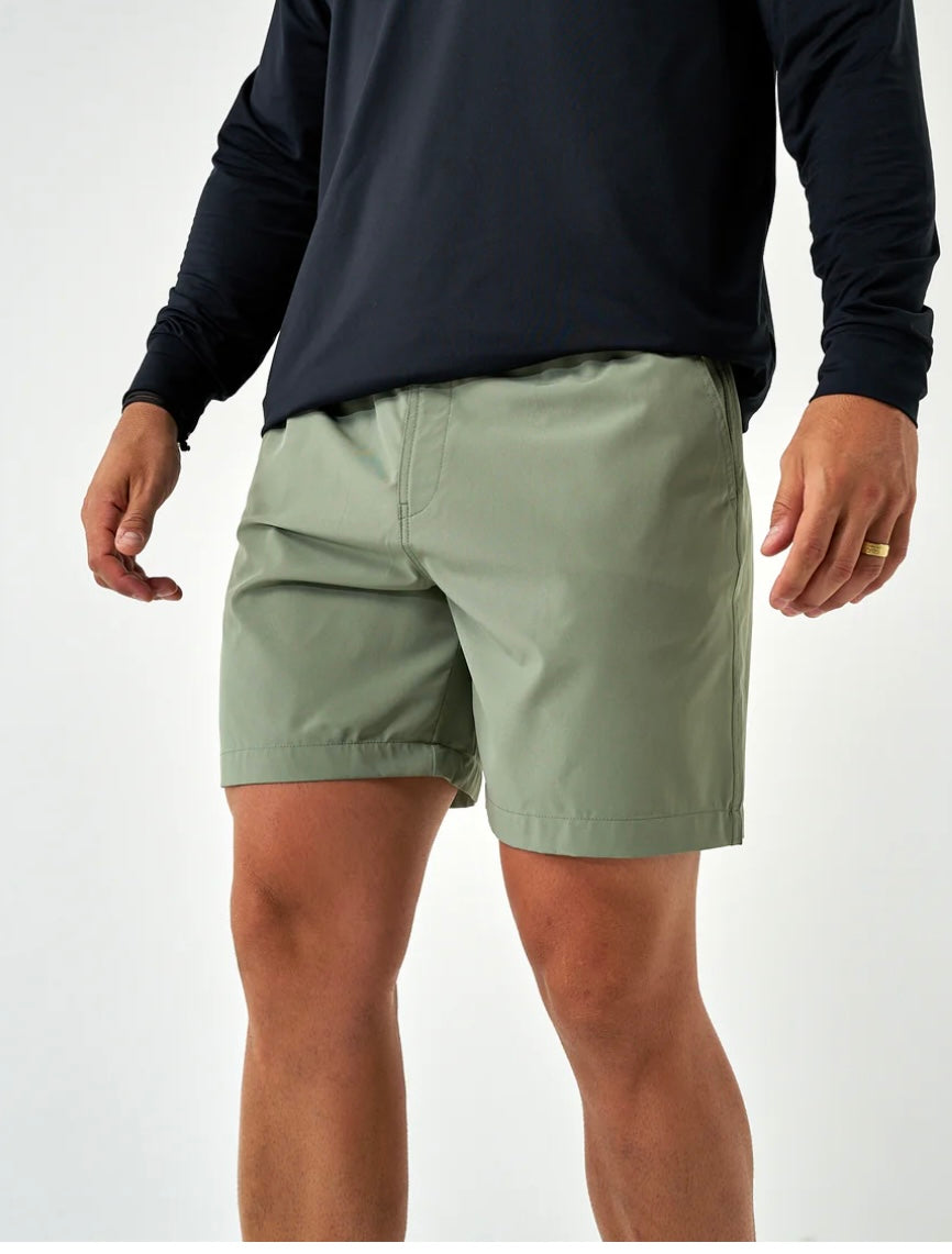 Light Sage Everyday Shorts 7” With Brush Country Pocket Burlebo