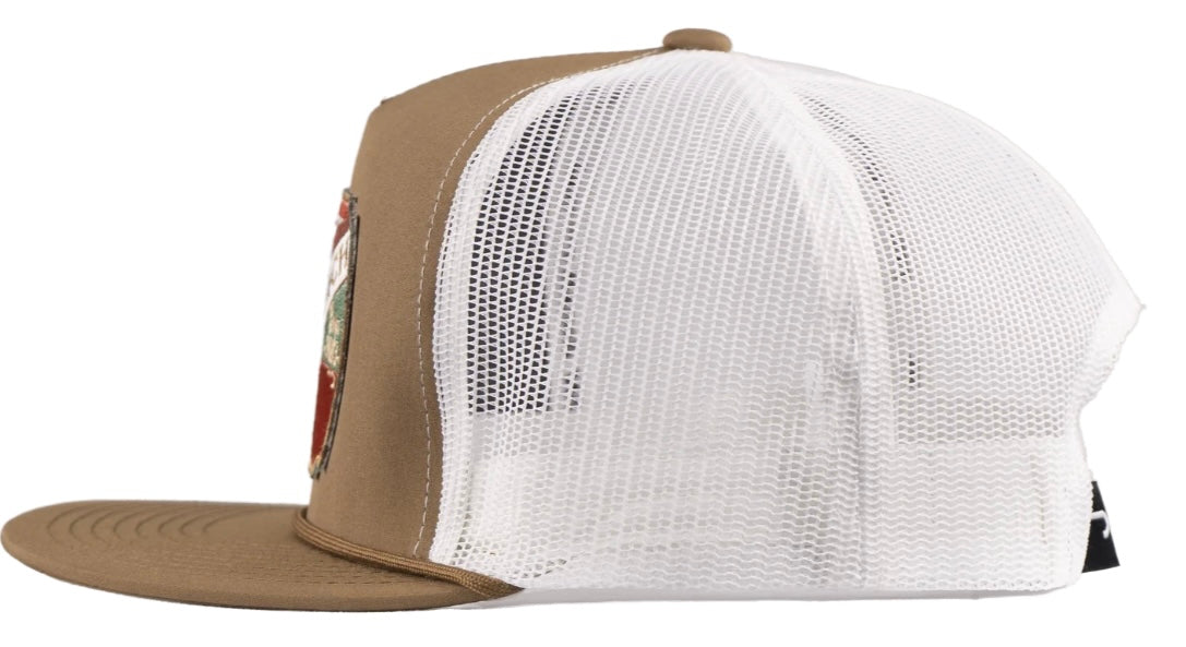 LAZY J RANCH COYOTE BROWN & WHITE DESERT SHOW TIME CLASSIC ROPE TRUCKER HAT