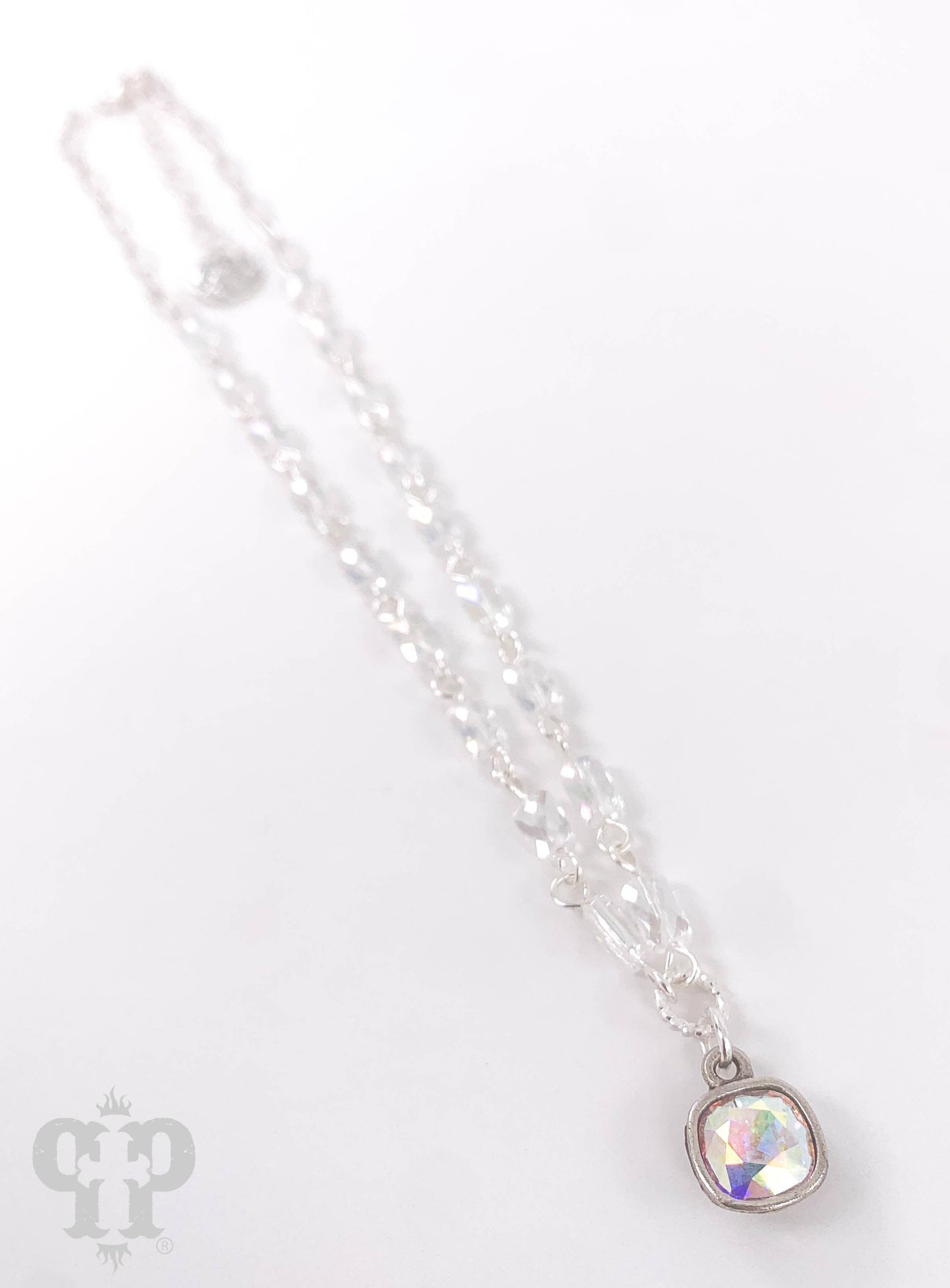 Tube bead necklace with Austrian crystal: Black PP