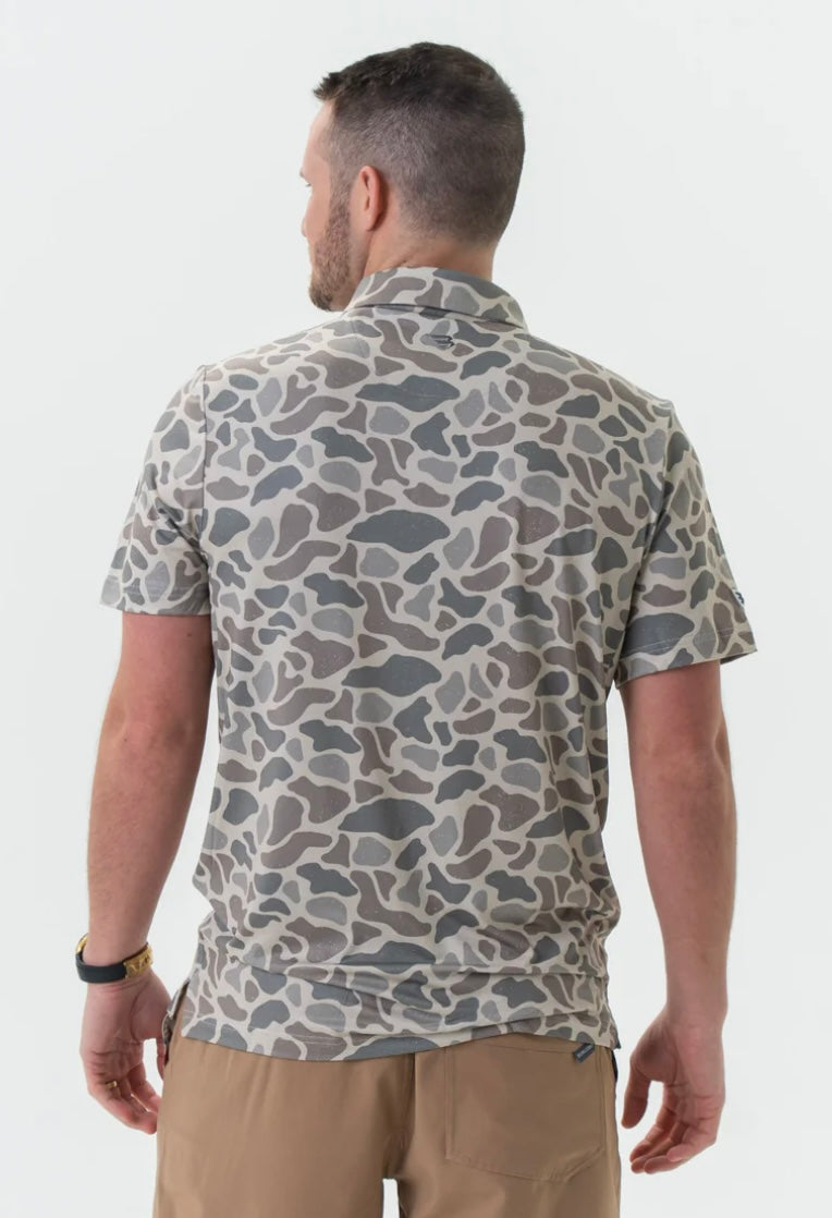 Classic Deer Camo Performance Polo Shirt Burlebo