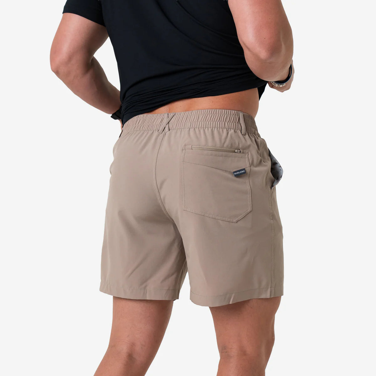 Cobblestone khaki 7” Burlebo Everyday shorts with Duck hunt pocket ES-CK-DKH Tx