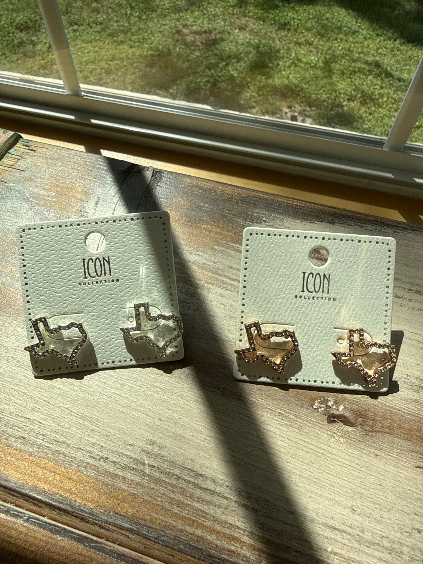 Texas Blinged Edge Stud Icon Earrings