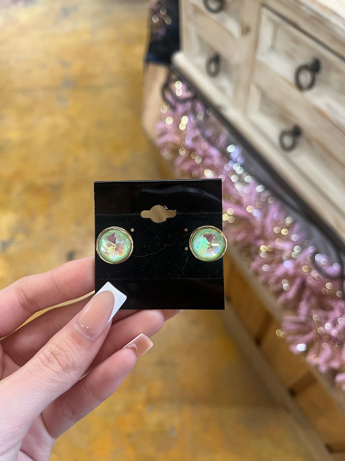 circle translucent earrings