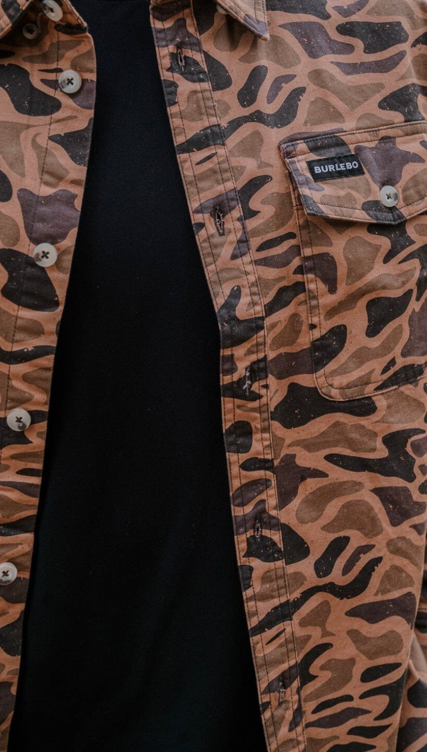 Cotton Twill Burlebo Long Sleeve Button Up Shirt Gauge Camo