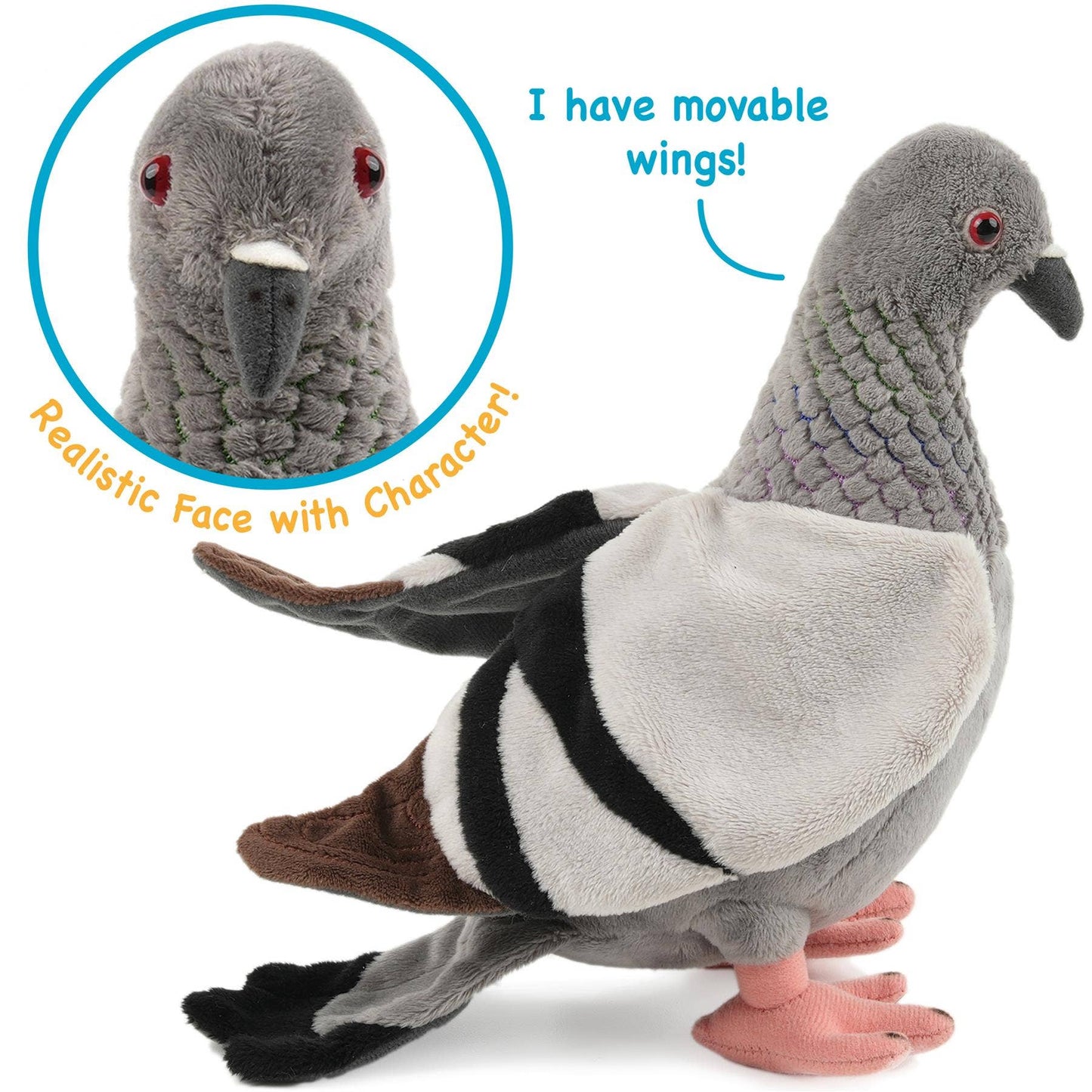 Pepper The Pigeon - 8.5 Inch Stuffed Animal Plush Bird Viahart