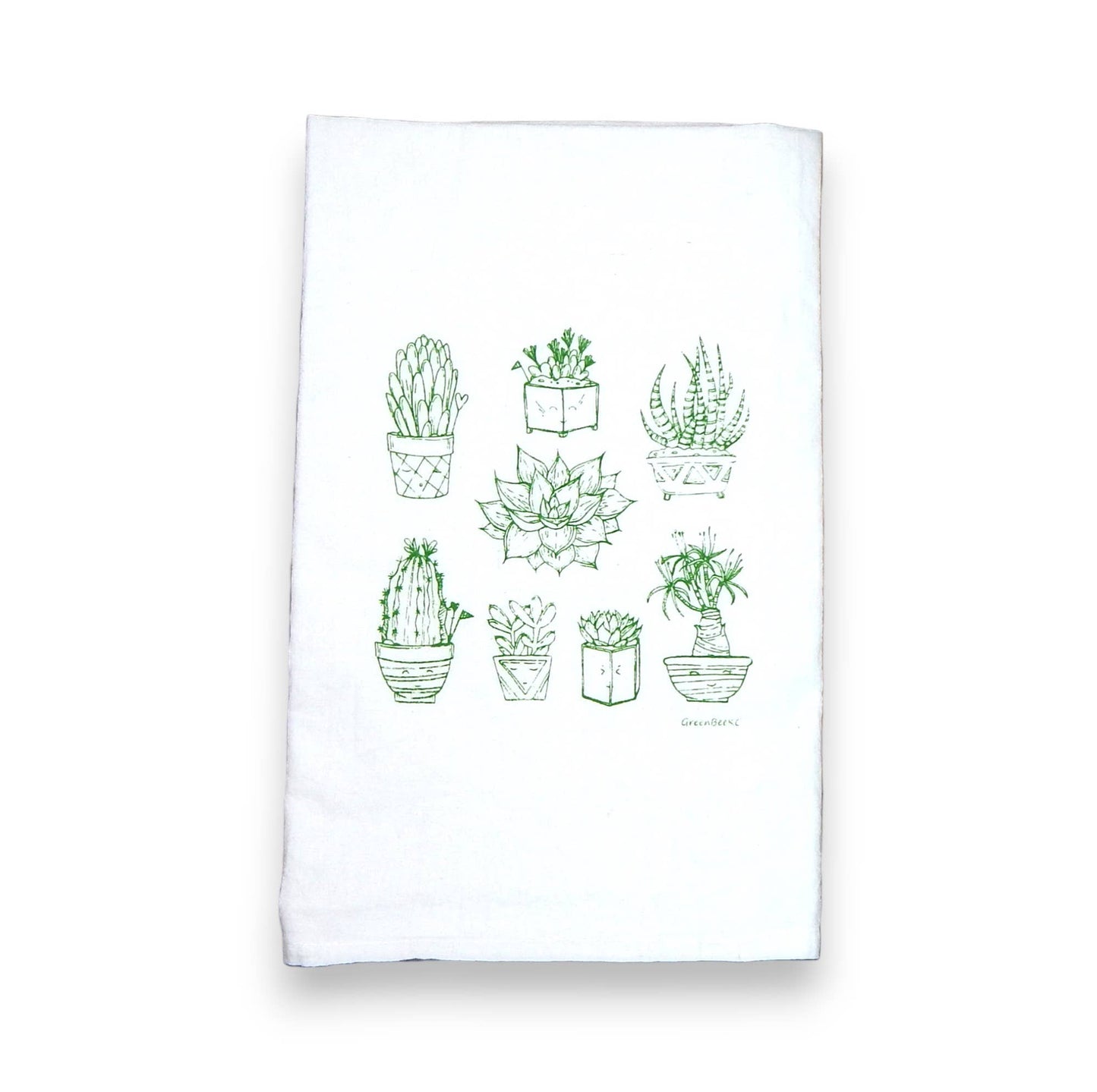 Succulent Dish Towel | Tea Towels | Flour Sack Dish Towels Green Bee