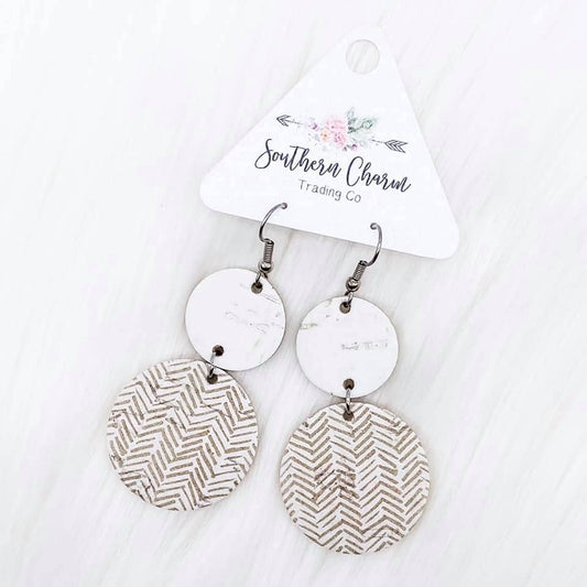 White & Sand Chevron Double Corkies Doohickie
