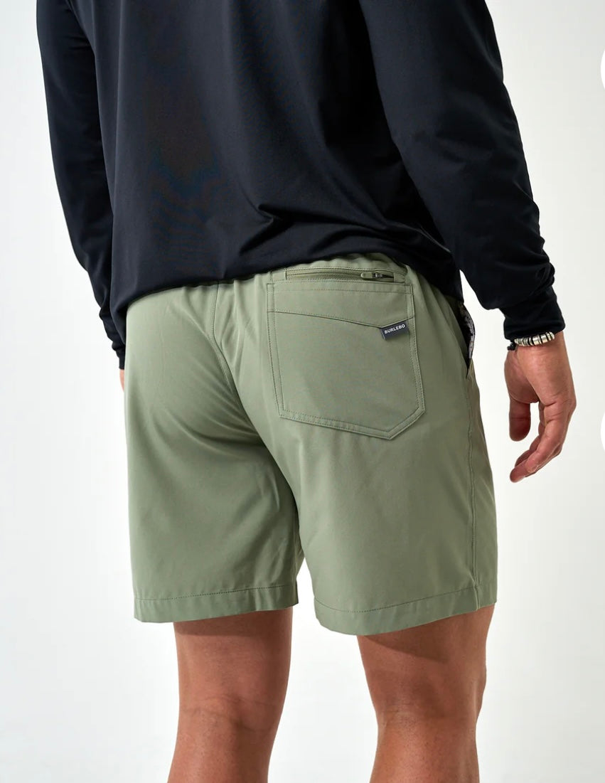 Light Sage Everyday Shorts 7” With Brush Country Pocket Burlebo
