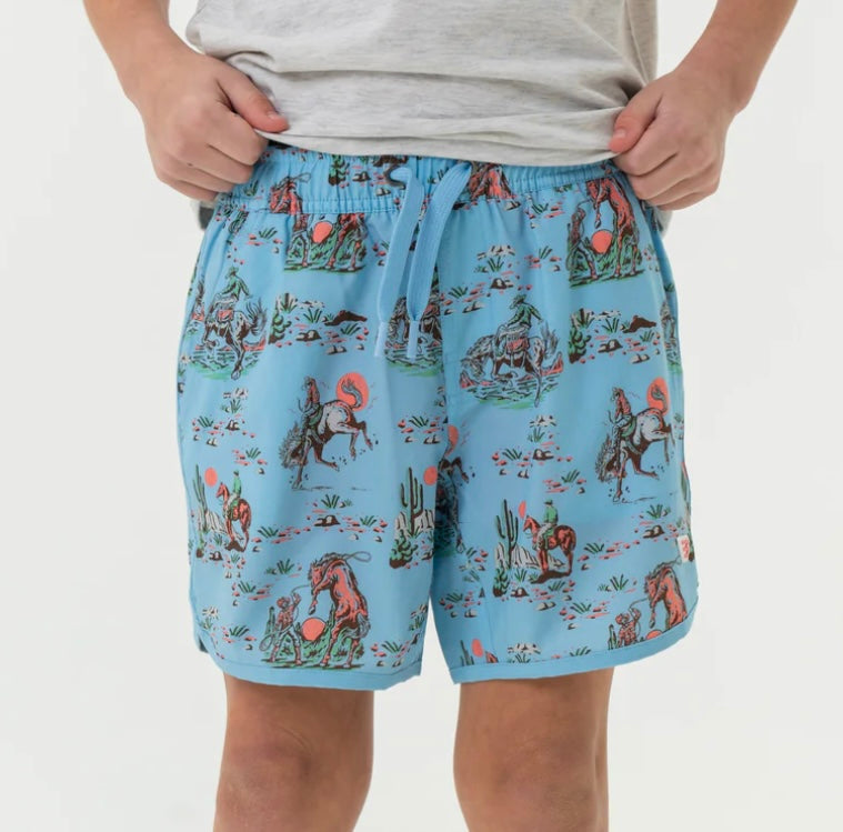 Cowboy Up Youth Swim Trunks Burlebo