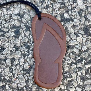 Flip Flop Brown Leather Car Freshie GOOD GRACIOUS Scent Callahan