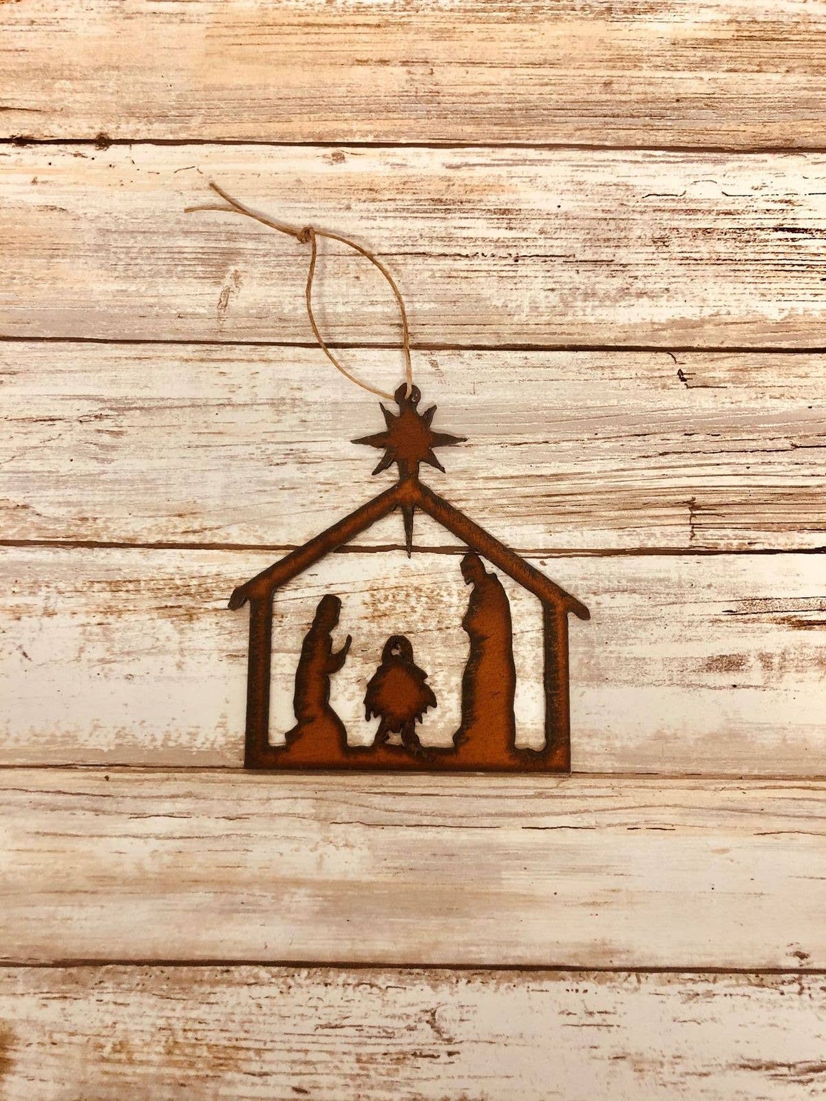 Nativity Rustic Iron Metal Christmas Ornament Ironworks