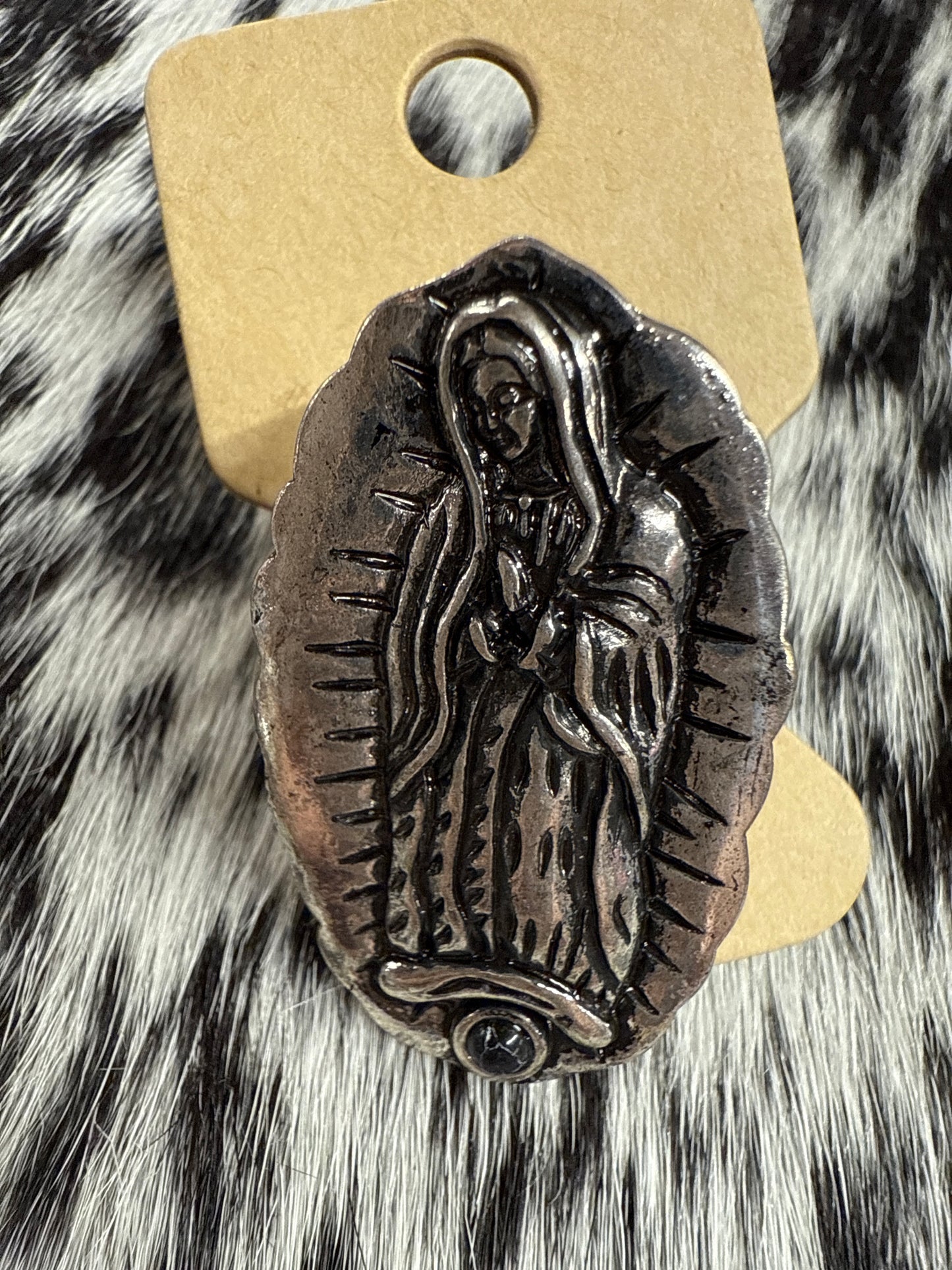 Virgin Mary rings with stone