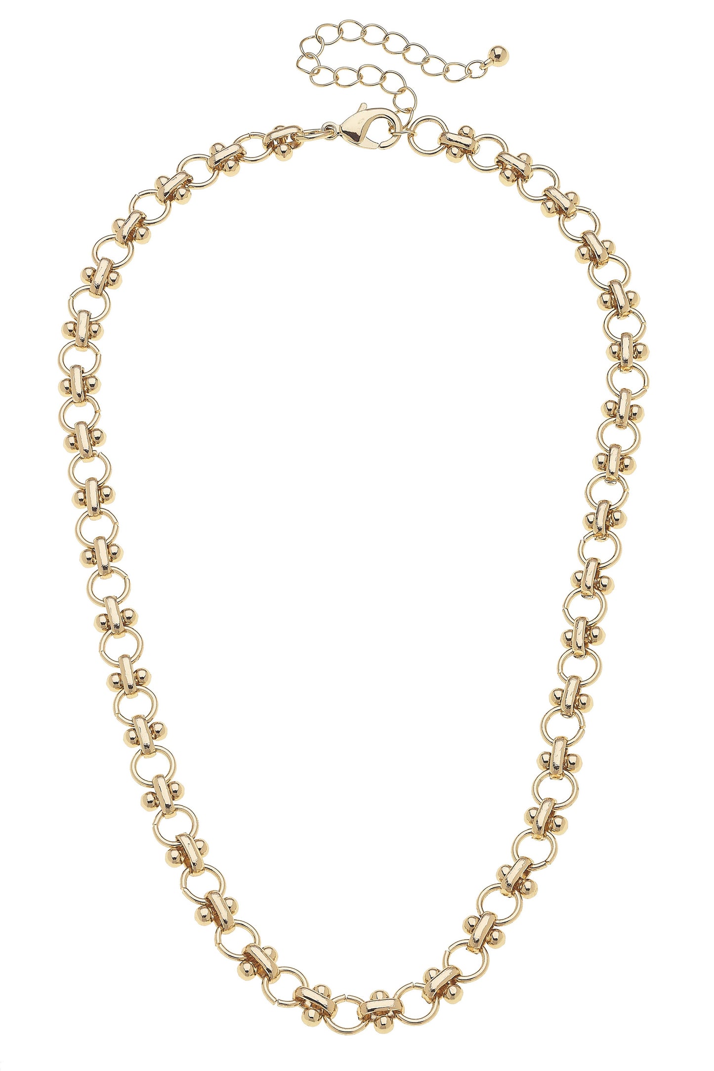 Lindsey Linked Cable Chain Necklace in Shiny Gold Canvas