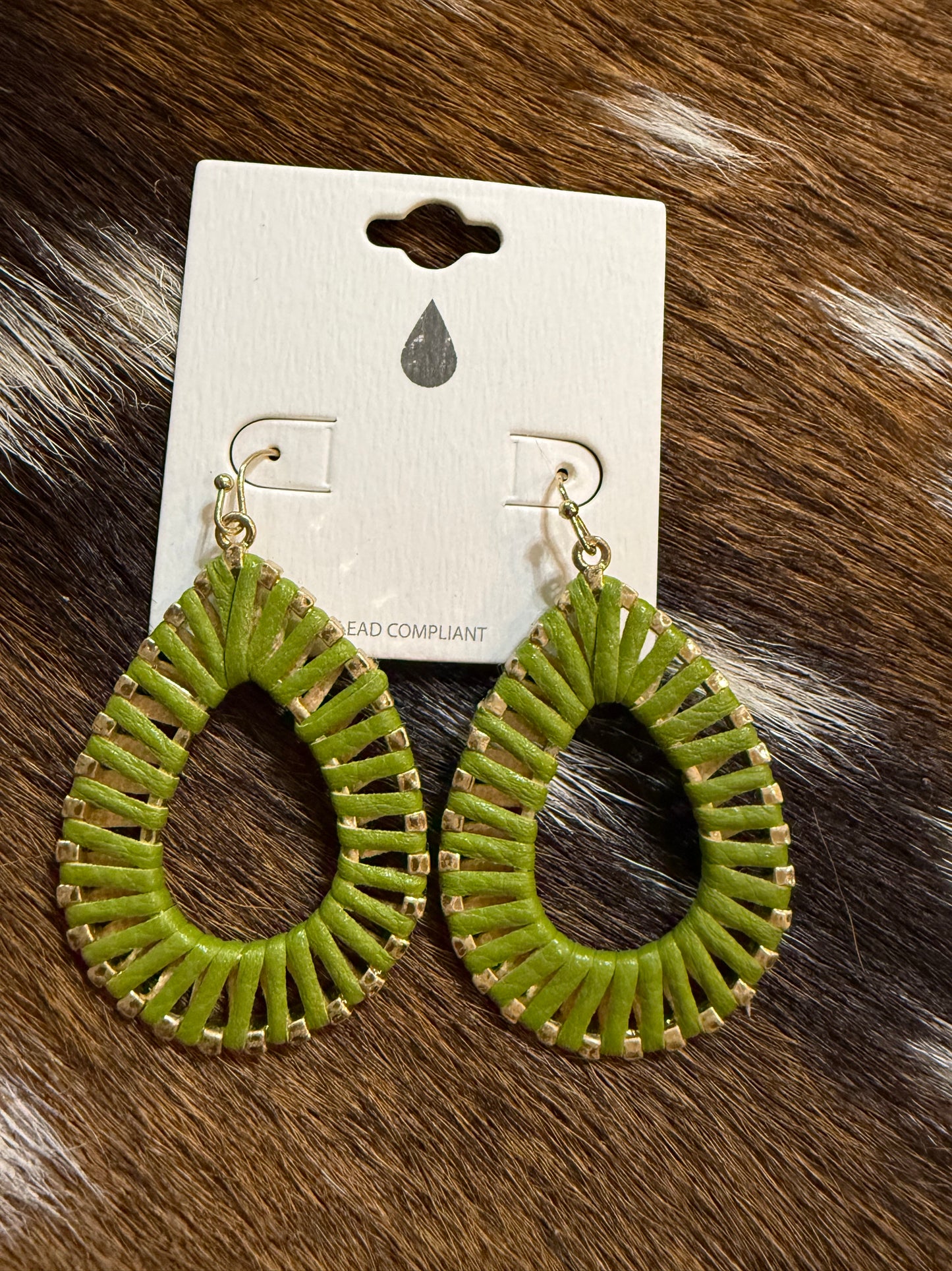 Colored Gold Tear Drop Earrings