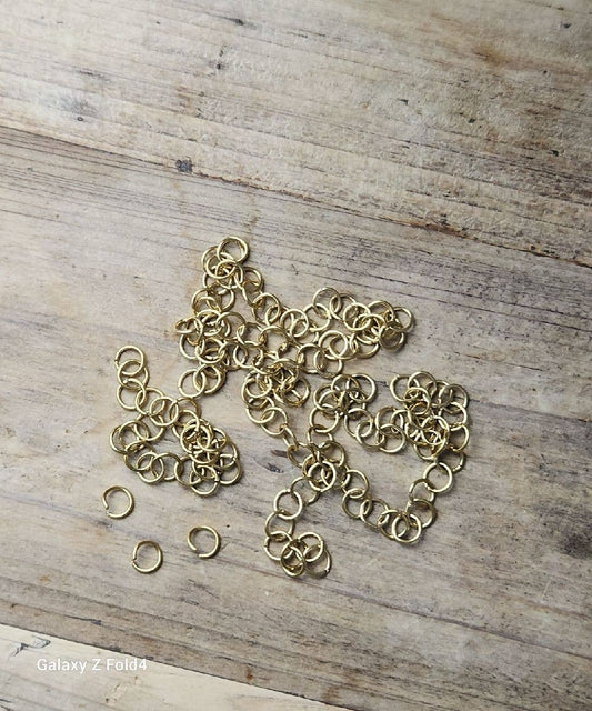 7mm 18k Plated Stainless Steel Jump Rings (Strong) ~ DSO