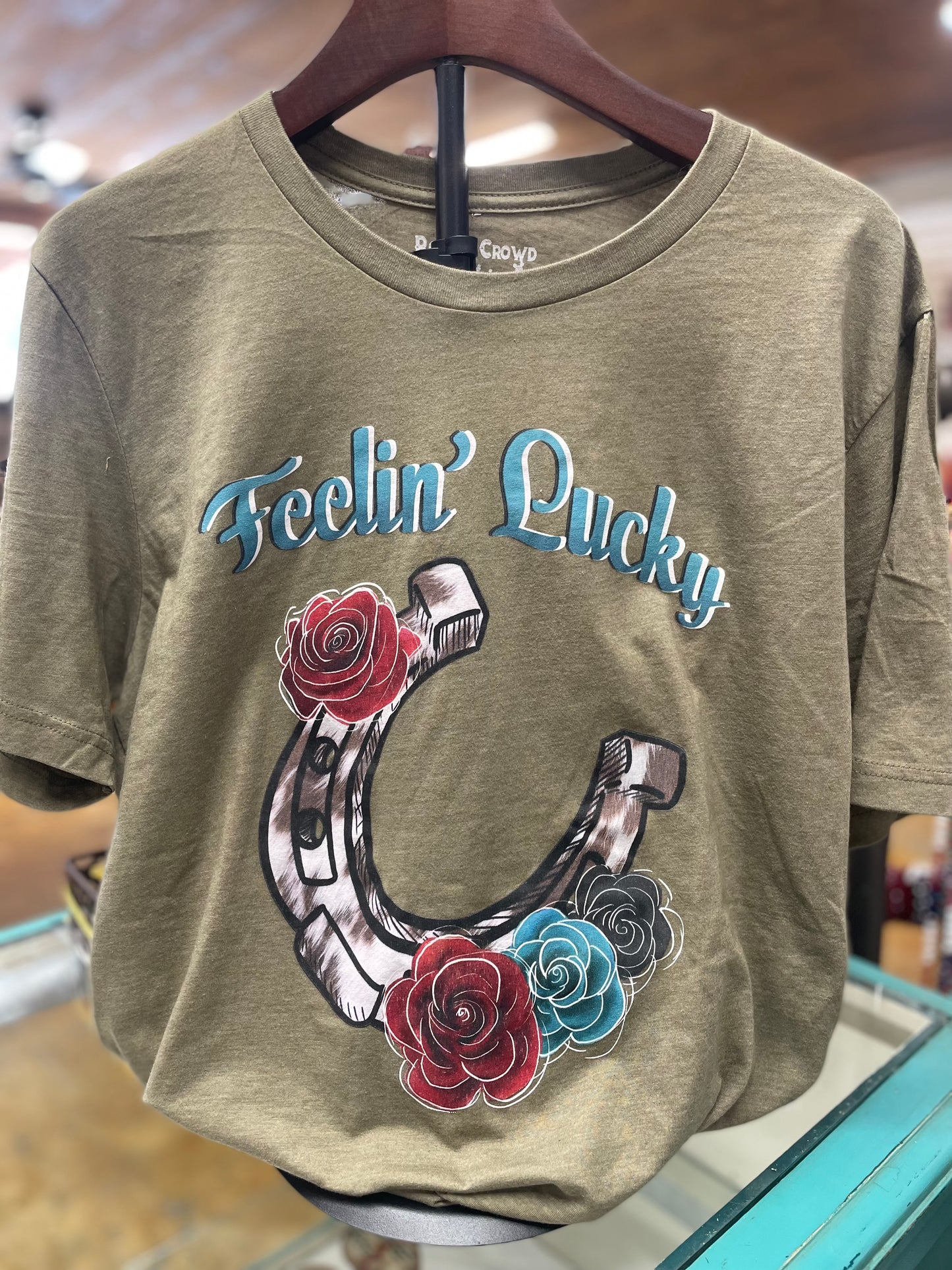 Feelin Lucky Horseshoe T Shirt. Last One X Large