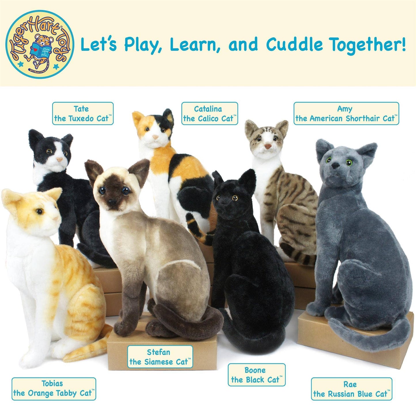 Amy The American Shorthair Cat | 14 Inch Stuffed Animal Plush | Viahart