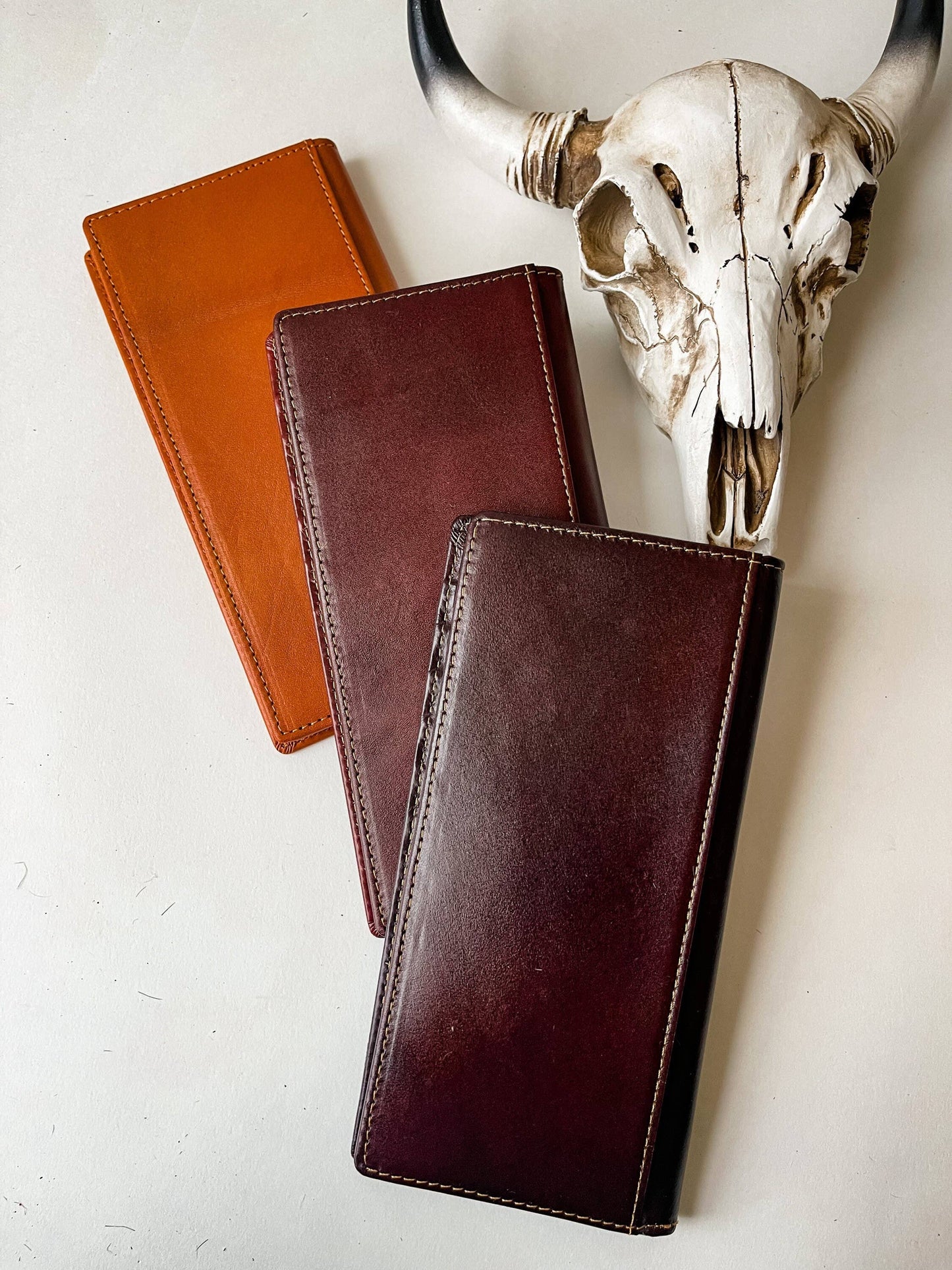 Genuine Tooled Leather Bi-Fold Wallet: Boho Ranch