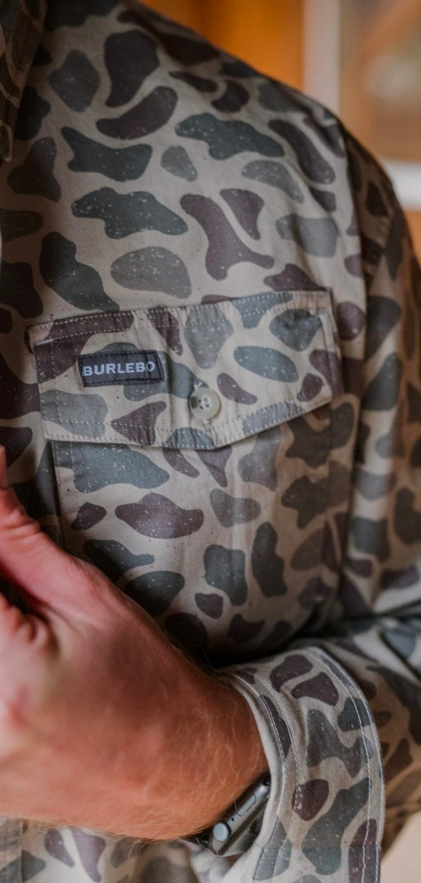 Classic Deer Camo Cotton Twill Long Sleeve Button Up