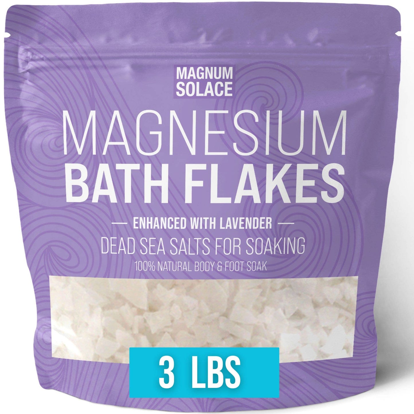 Magnesium Bath Flakes, Bath Soak Enhanced with Lavender: 5lb