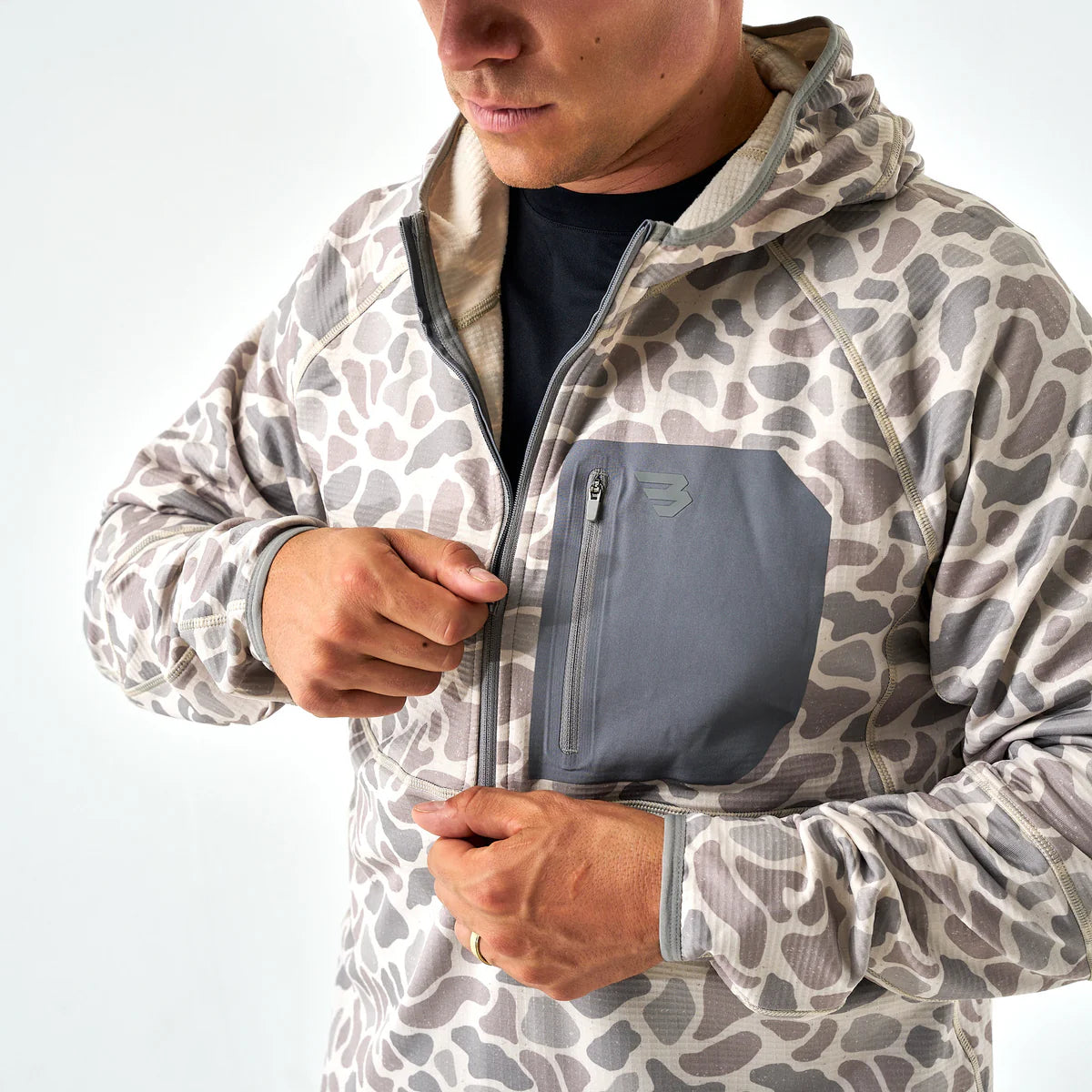 Blaze Tech Quarter Zip Classic Deer Camo Jacket Burlebo