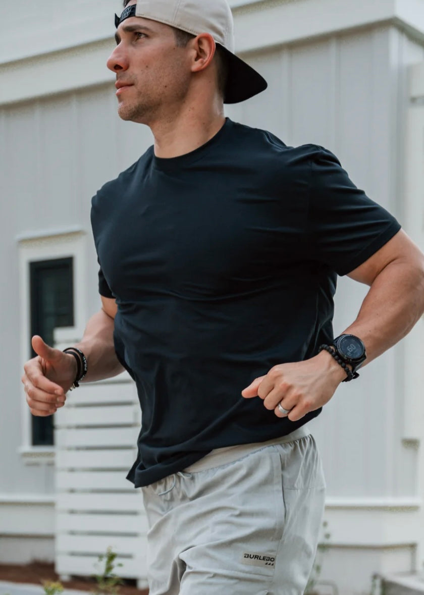 Midnight Black Go To Tee with UPF 50 Sun Protection Burlebo